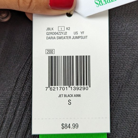 Guess Daria Sweater Jumpsuit Jet Black Size Small - Picture 11 of 16